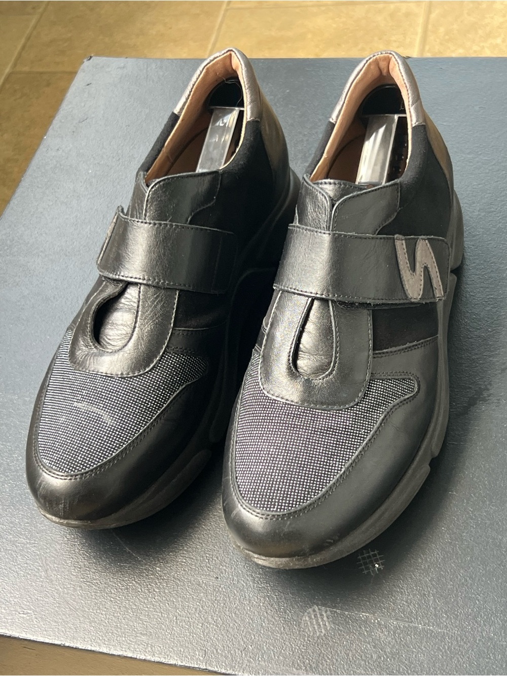 Black Women's Slip-On Sneaker with Hook Closure - Picture 3 of 13
